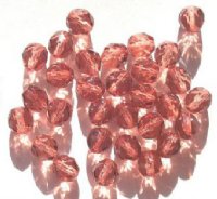 25 8mm Faceted Dusty Rose Firepolish Beads